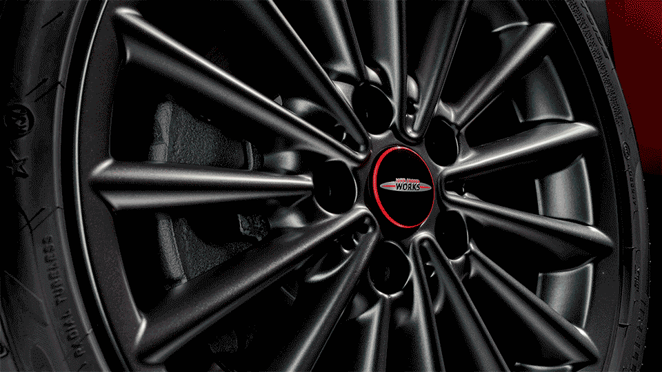 MINI John Cooper Works – yüzer jant kapağı – kırmızı ve siyah