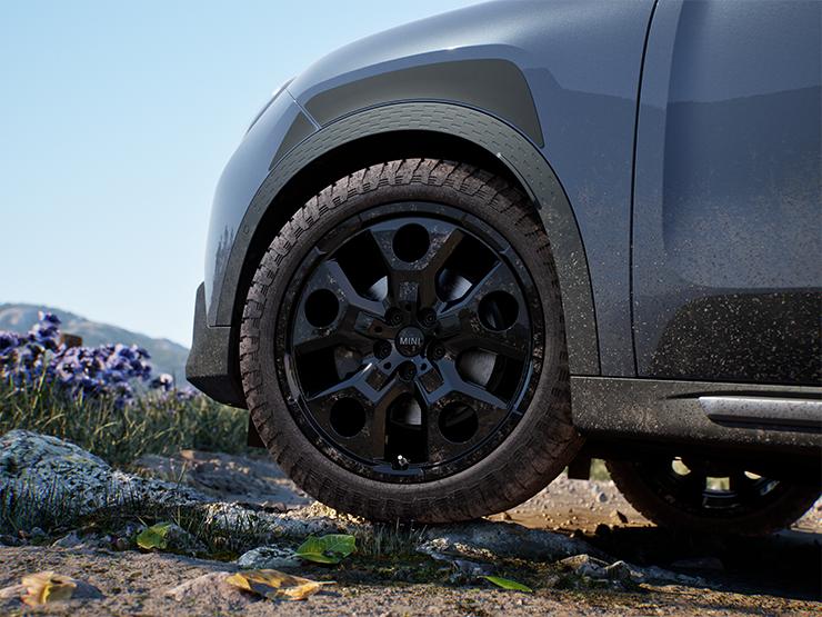 MINI Countryman Untamed Edition tekerleklerinin görüntüsü.