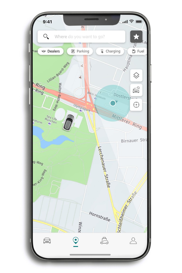 mini connected – mini uygulaması – harita sekmesi