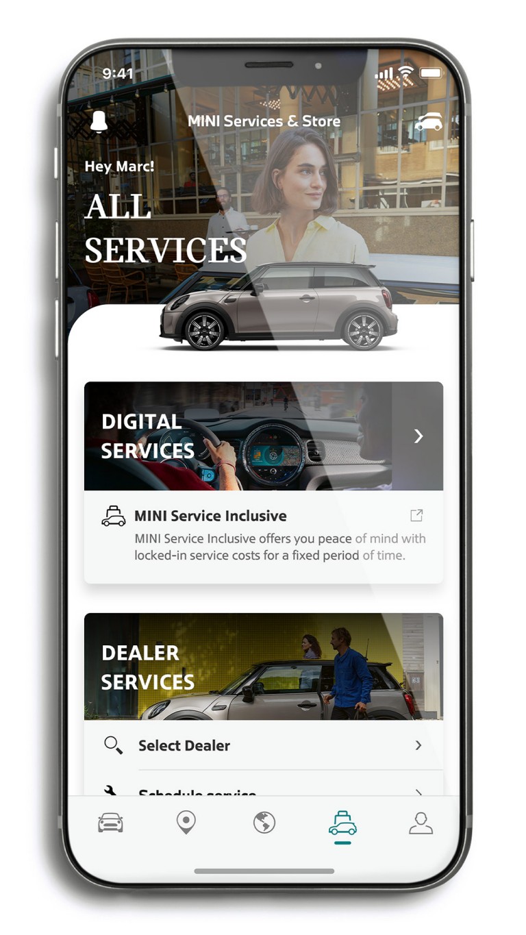 mini connected – mini uygulaması – tüm hizmetleri yönet