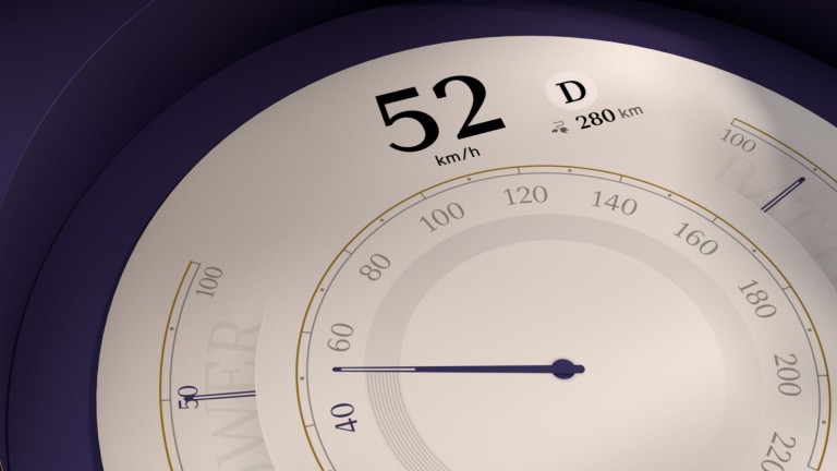 Timeless Modda hız göstergesini gösteren MINI dairesel ekran